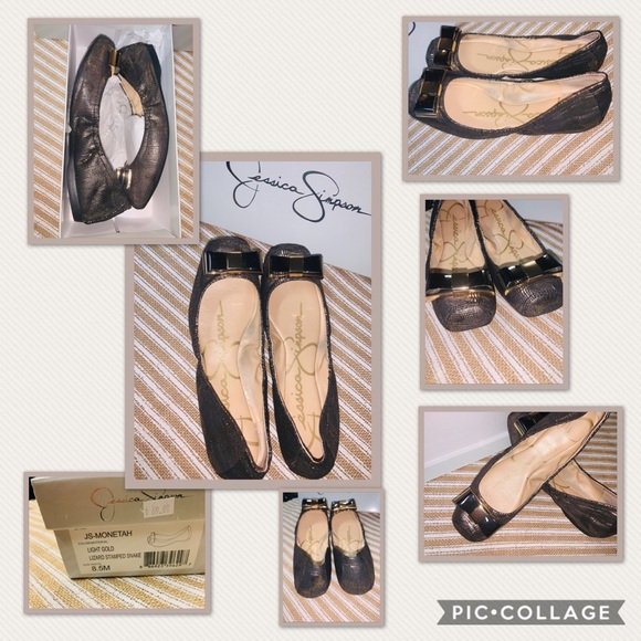 Jessica Simpson Shoes - •Jessica Simpson Gold Bow Flats•